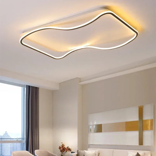lustre moderne à leds pour décoration intérieure simple vague - vue 2 sur 20