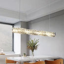 lustre moderne à suspension en cristal k9 avec télécommande dimmable