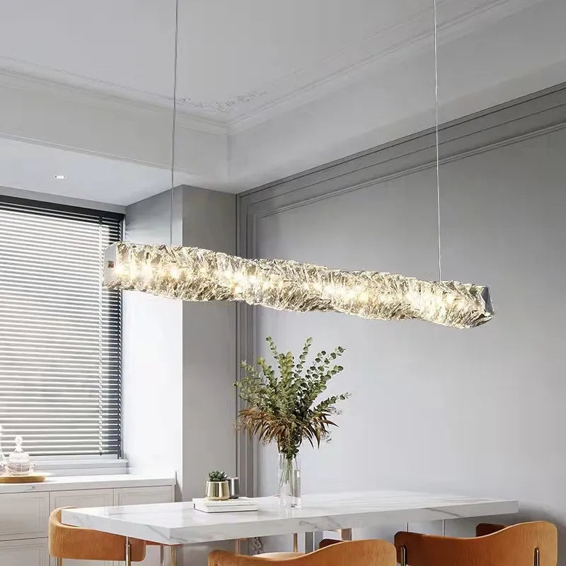 lustre moderne à suspension en cristal k9 avec télécommande dimmable - vue 6 sur 21