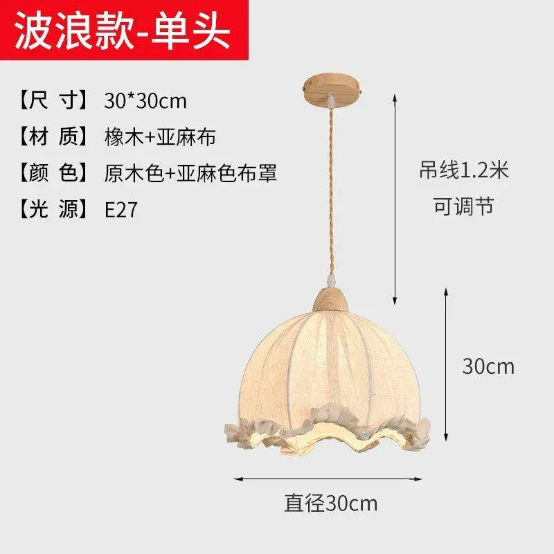 Lustre nordique en tissu de coton et de lin - vue 9 sur 16