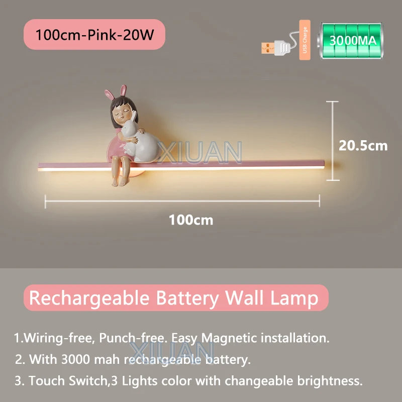 applique murale en forme de lapin pour décoration enfant - vue 13 sur 17