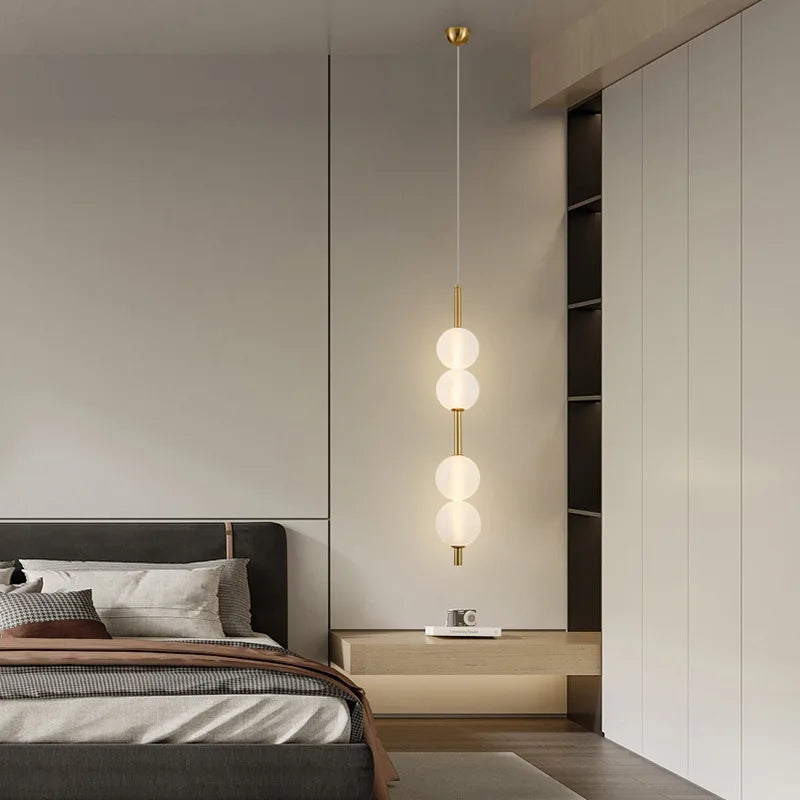 lustre nordique en verre et métal pour diverses utilisations avec cordon réglable - vue 3 sur 7
