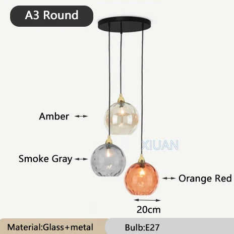 lustre en verre coloré lumineux pour restaurant - vue 22 sur 25