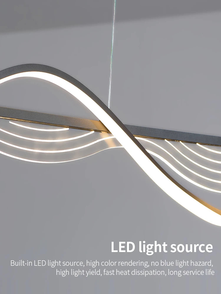 lustre led moderne suspension design minimaliste pour intérieur - vue 6 sur 8