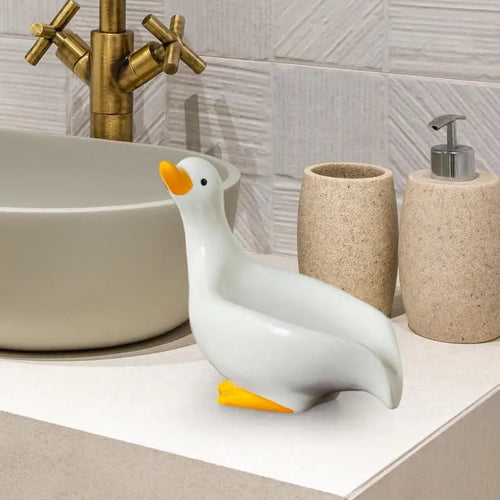 porte-savon en céramique canard design auto-drainant pour salle de bain - vue 3 sur 8
