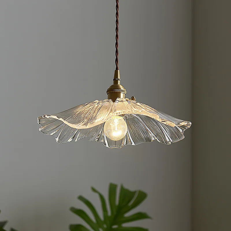 Suspension Vintage en verre de fleur - vue 4 sur 10
