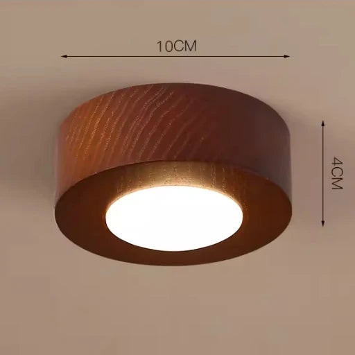plafonnier led carré design nordique en bois acrylique luminaire décoratif créatif - vue 8 sur 8