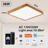 Tuya Smart LED plafonnier App commande vocale Alexa Google télécommande plafonniers carrés salon chambre éclairage