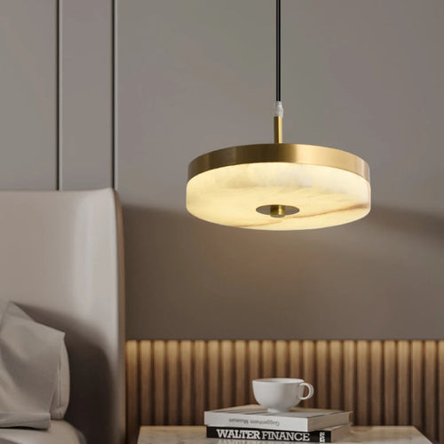 suspension en marbre blanc et cuivre design élégant pour intérieur moderne - vue 2 sur 7