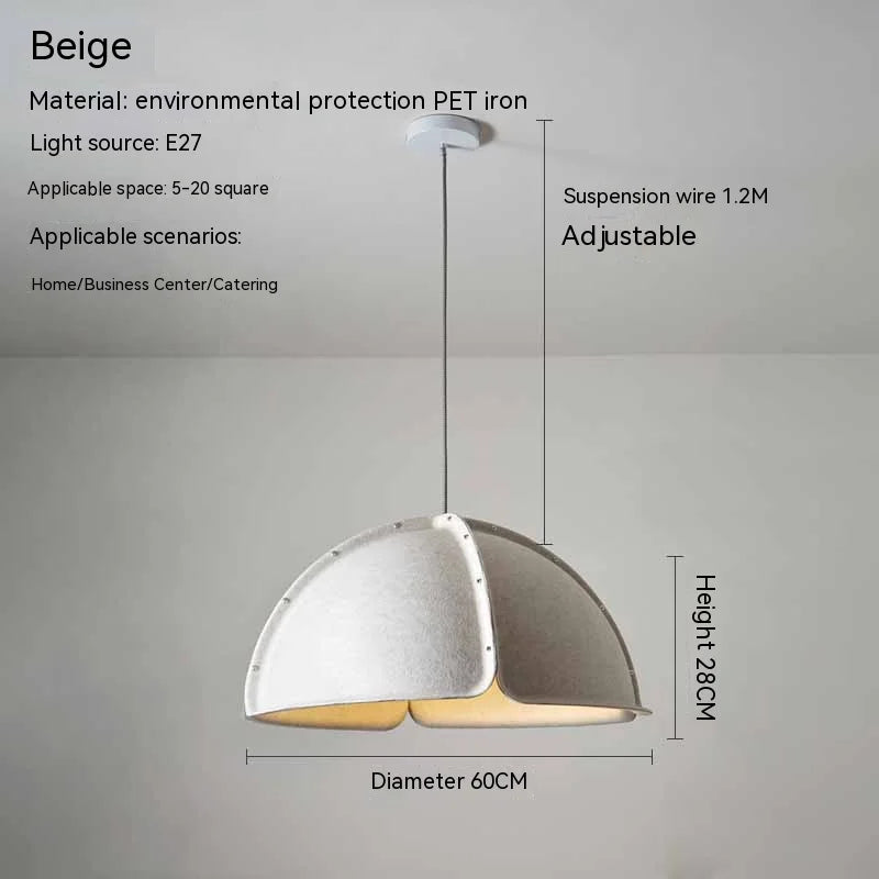 lustre art circulaire en tissu nordique pour intérieur designer - vue 4 sur 8