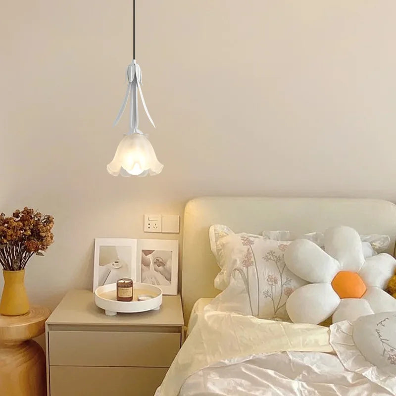 lustre suspendu à led en verre blanc laiteux à 3 têtes - vue 5 sur 12
