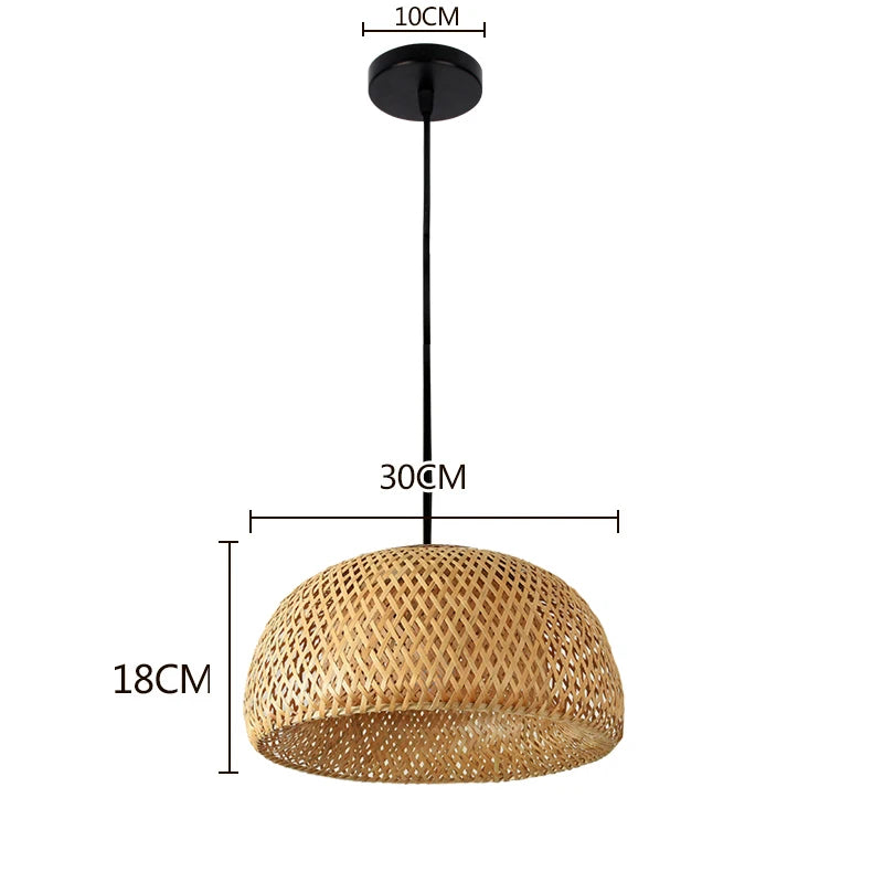 lampes suspendues style chinois tricotées à la main en bambou - vue 16 sur 16