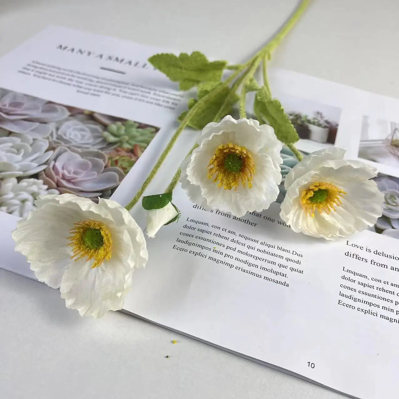 fleurs de pavot artificielles en soie pour décoration et événements - vue 8 sur 21