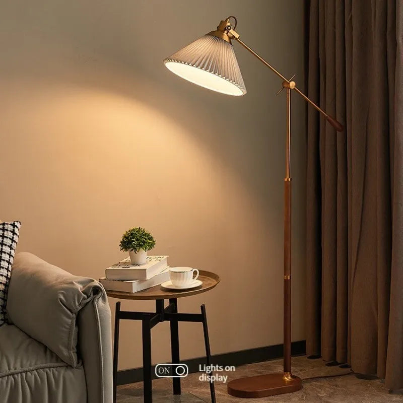 lampadaire vintage premium luxe plissé tissu