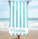 serviette de plage personnalisée rayée microfibre absorbante légère
