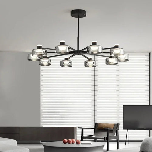 lustre moderne minimaliste verre led décoration maison éclairage