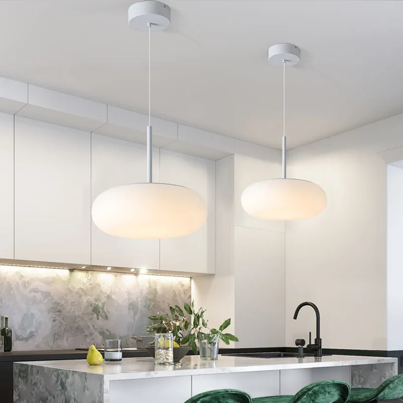 lustre nordique simple led suspendu pour éclairage décoratif - vue 3 sur 14