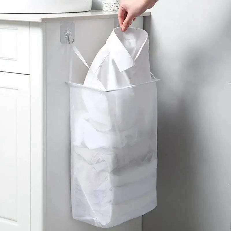 sac en filet suspendu pour rangement de vêtements sales - vue 5 sur 6