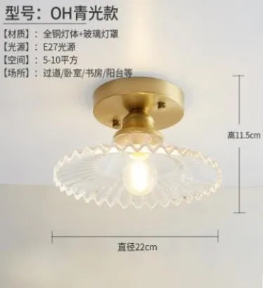 plafonnier led nordique vintage en verre pour intérieur moderne - vue 11 sur 18