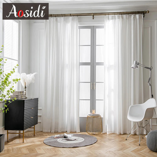 Voilage tulle froissé léger pour salon et chambre - vue 2 sur 8