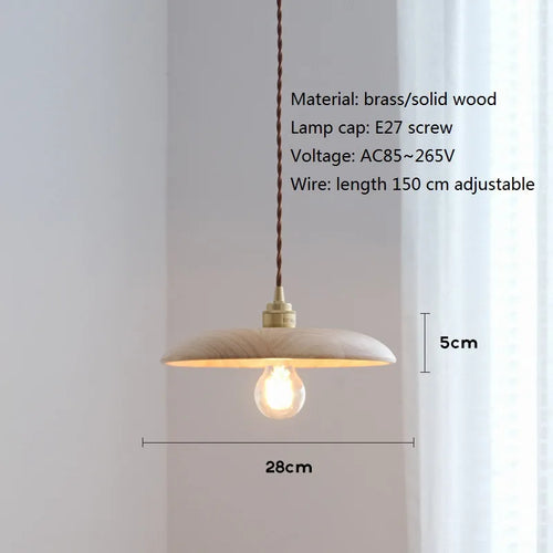 suspension led en bois et laiton style nordique moderne - vue 11 sur 10
