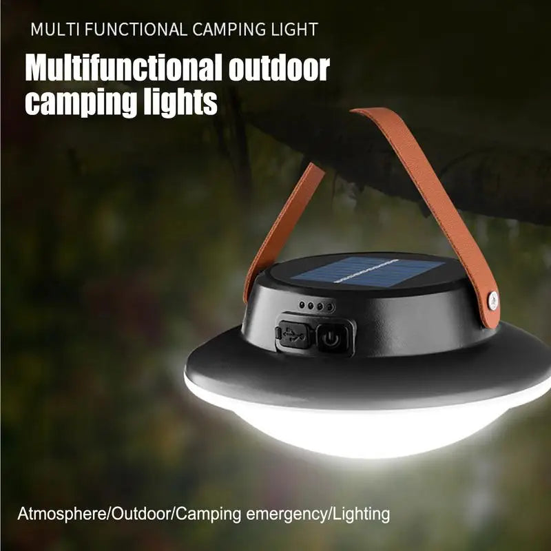 lampe de camping solaire led rechargeable 3 modes étanche portable
