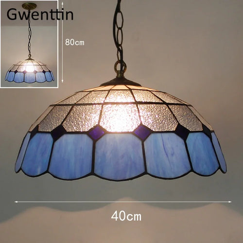 suspension en verre teinté style tiffany pour décoration intérieure - vue 22 sur 26