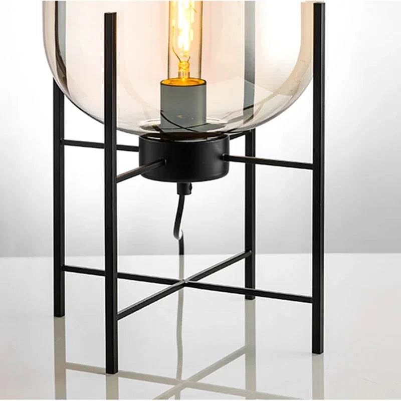lampe de table nordique postmoderne en verre pour décoration - vue 5 sur 8