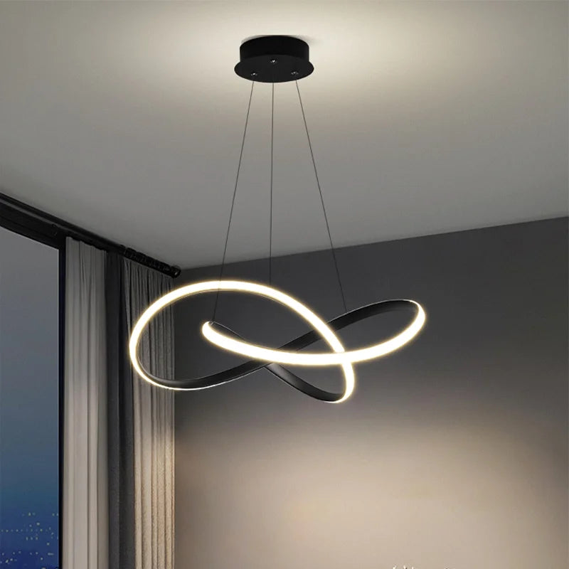 lustre led design créatif simple pour décoration intérieure moderne - vue 4 sur 9