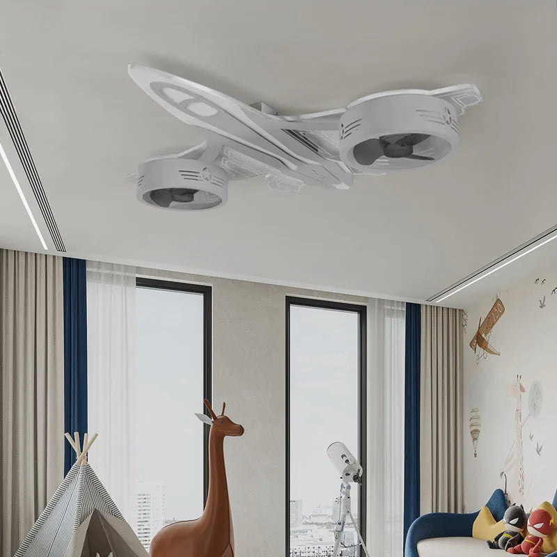 SANDYHA moderne avion Ventilador Mando plafonniers ventilateurs chambre d'enfants chambre décor à la maison Lampadario Luminaires Suspendus