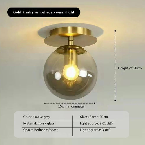 Plafonnier LED boule en verre moderne - vue 14 sur 14