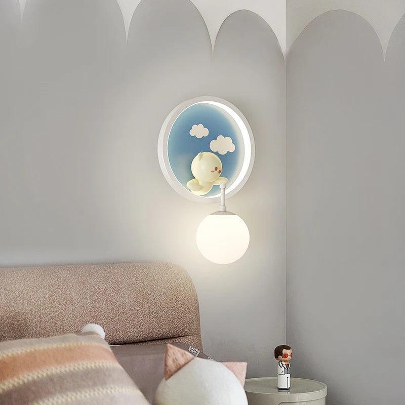 lampe de chevet créative dessin animé ours nuage pour enfants - vue 7 sur 9
