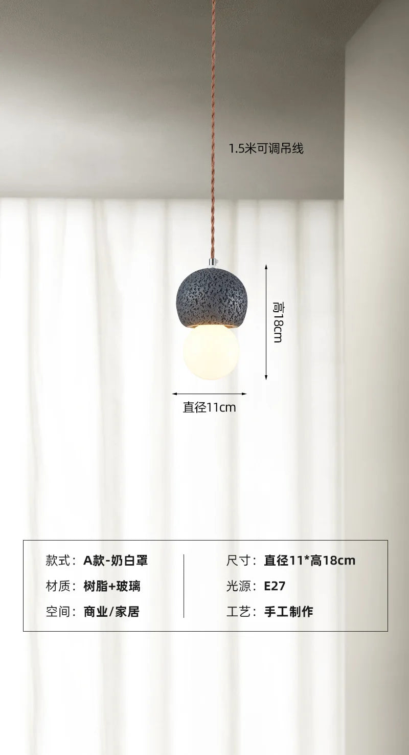 suspension wabi-sabi design nordique luminaire créatif pour intérieur - vue 11 sur 12