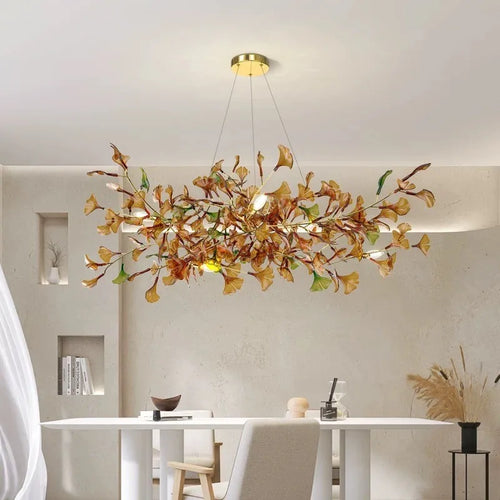 suspension moderne en ginkgo en verre personnalisée pour un éclairage élégant - vue 2 sur 16