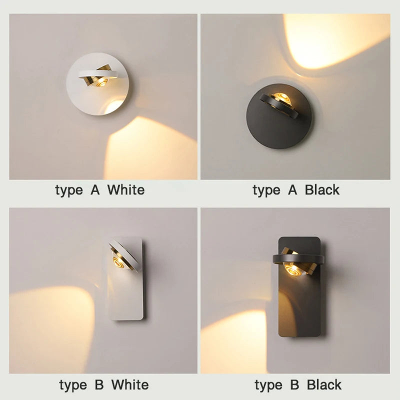 applique murale led moderne rotative pour décoration intérieure - vue 6 sur 10