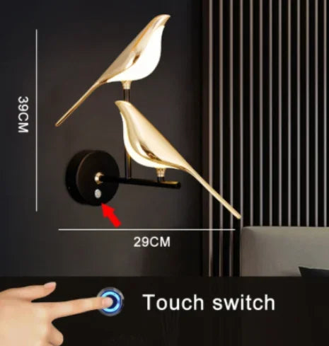 golden bird applique murale led rotative 	 suspendue - vue 5 sur 7