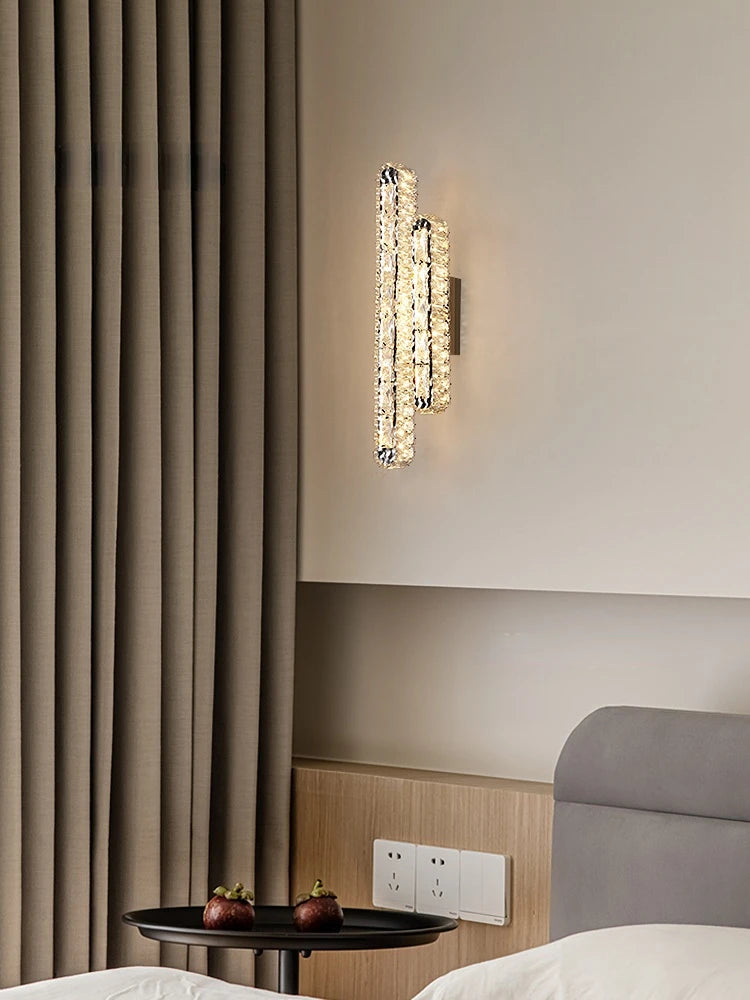 applique murale led en cristal clair montage en surface morden