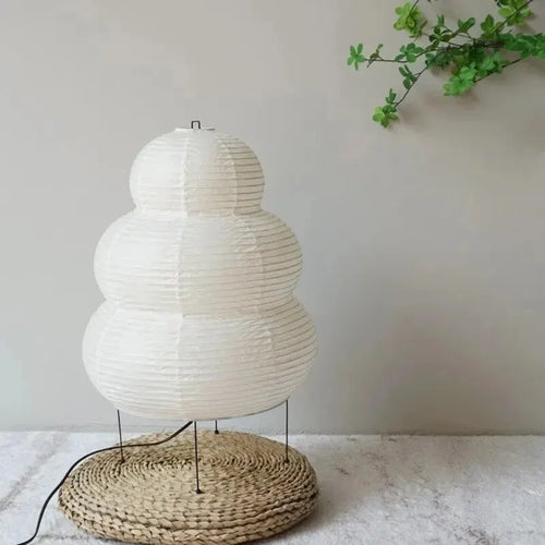 Japanese-style LED Rice Paper Table Lamp, Noguchi Three-tone Light Eye Protection Japanese Lamp, Living Room, Hotel Bedroom, Bed - vue 6 sur 7
