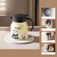 Théière isotherme panda acier inoxydable 1l grande capacité