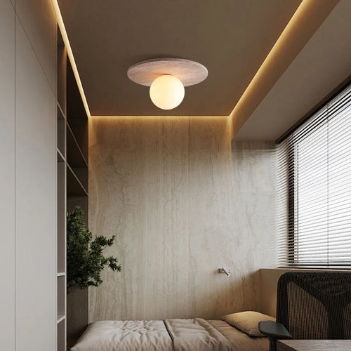 applique murale rétro en pierre naturelle à led décorative - vue 6 sur 6
