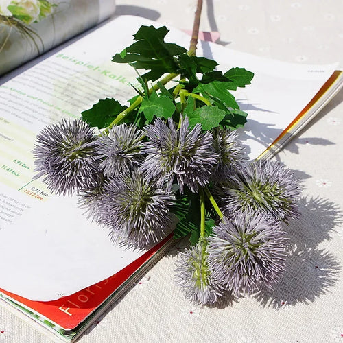 fleurs artificielles en boule de ginseng décoratives en plastique - vue 8 sur 7