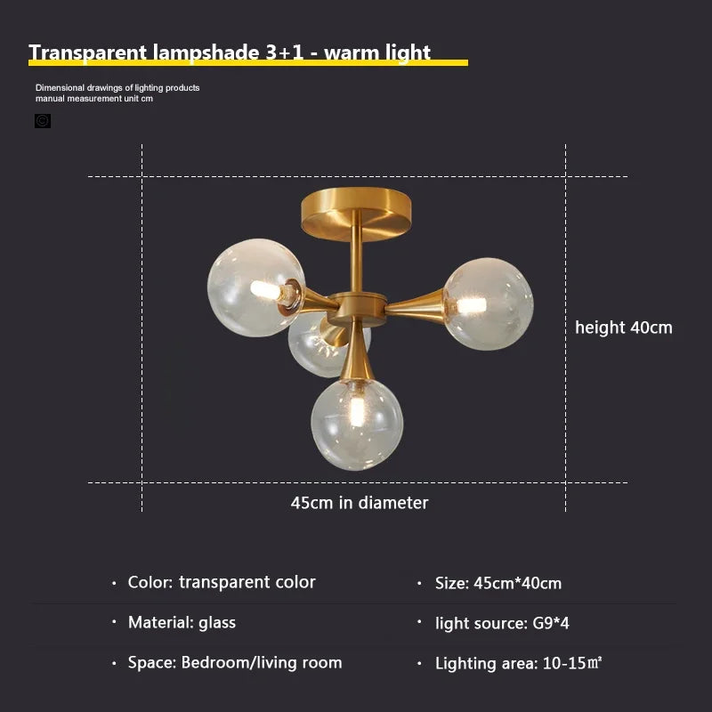 lustre nordique en verre blanc pour éclairage intérieur - vue 11 sur 23