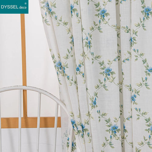 Rideau voile transparent motif floral style moderne salon