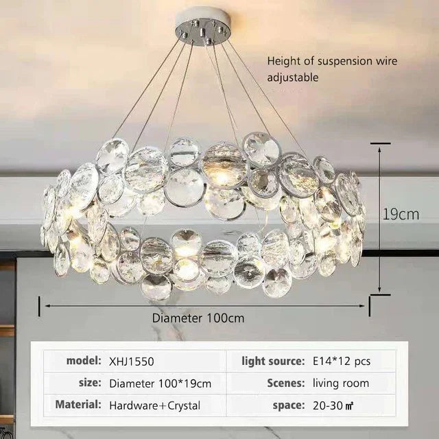 lustre en cristal moderne style nordique pour intérieur luxueux - vue 9 sur 10