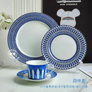 assiette céramique style européen motifs sceau élégant thé