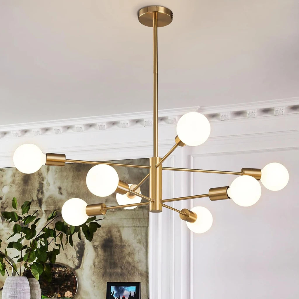 lustre moderne spoutnik lampe suspendue satellite 2/4/8 têtes décoration - vue 6 sur 10