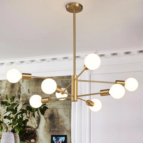 lustre moderne spoutnik lampe suspendue satellite 2/4/8 têtes décoration - vue 7 sur 10