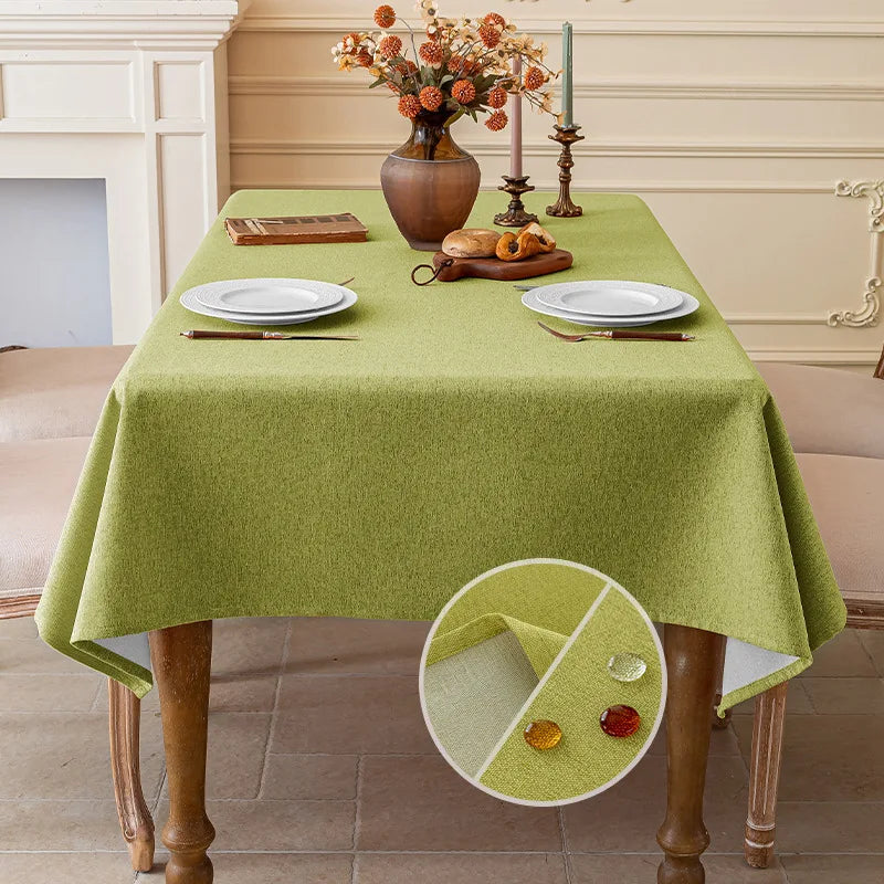 Nappe unie coton lin imperméable style naturel table