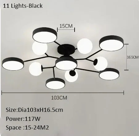lustre led créatif pour éclairage intérieur moderne - vue 9 sur 18