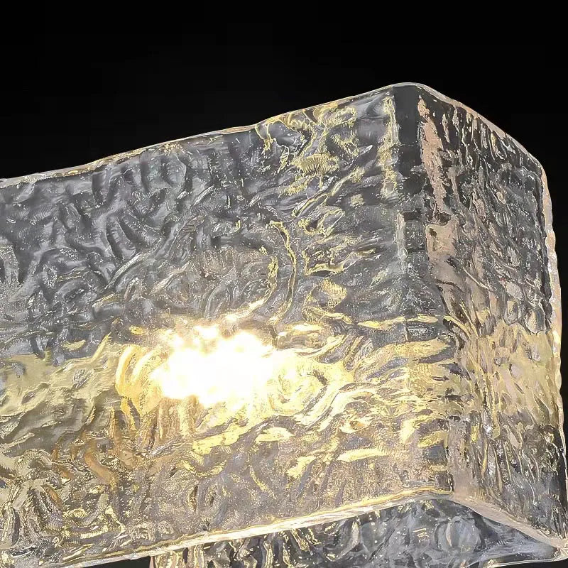 applique murale carrée en verre à motif d'eau pour éclairage intérieur moderne - vue 6 sur 7